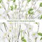 3 Pcs Summer White Cherry Blossom Branches Artificial Flowers Arrangements (White)